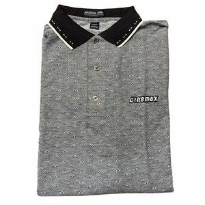 Vintage HBO Cinemax Polo Shirt Large Gray NWOT